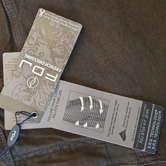 New FDJ Oliva Flare brown denim Jeans 8 Tall - Picture 7 of 12